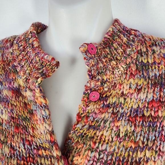 Vintage Talbots Womens Sweater Vest Colorful Knit Wool Confetti Y2K Snap Front X - Picture 6 of 9